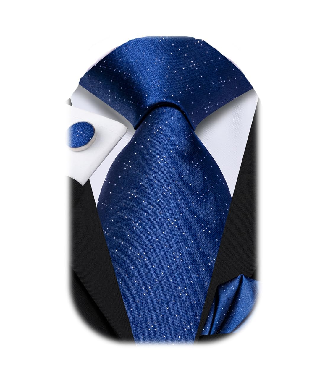 Mens Paisley Striped Tie and Handkerchief Cufflinks Tie Set for Men Wedding Business Formal