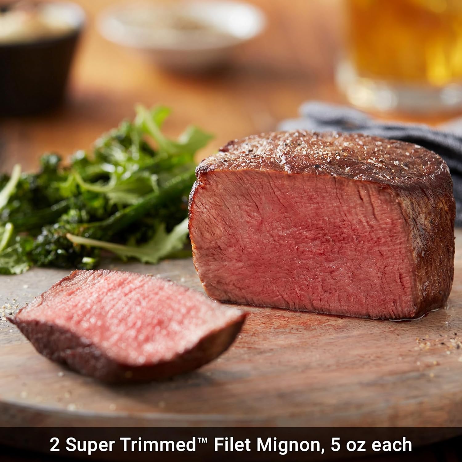The Tasteful Trio Steak Variety Pack with 2 Super Trimmed™ Filet Mignons, 2 Top Sirloin Steaks, and 2 Boneless Ribeyes from the Kansas City Steak Company | Cooking Instructions Included