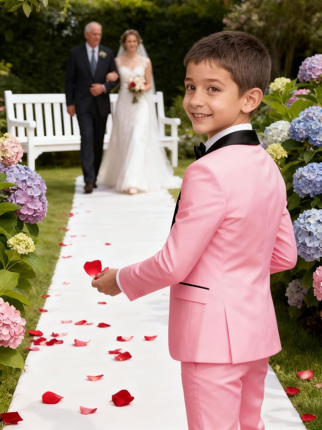 Kids Suits for Boys Wedding Prom Boy Tuxedo Outfit 3Pc Boy's Dress Suit Shawl Collar Blazer Vest Pants Set for Party