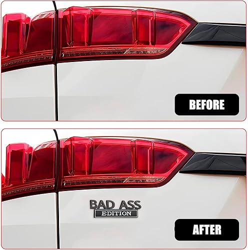 Miniatura 6 de GKCT1502BLWH-1 pieza etiqueta de modificación de coche, calcomanía 3D para guardabarros de coche, calcomanía para parachoques de coche Bad Ass, apto