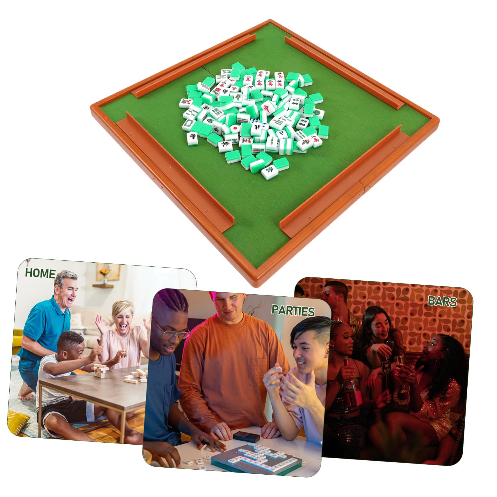 Mini Mahjong Set Tragbar mit Feiner Verarbeitung Klare Muster Leicht zu Reinigen Inklusive Aufbewahrungsbox Lustiges Chinesisches Reisespiel für Familie und Zufällige Farbe