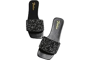 Sparkle and Shine: Women's Diamond-Studded Slide Sandals