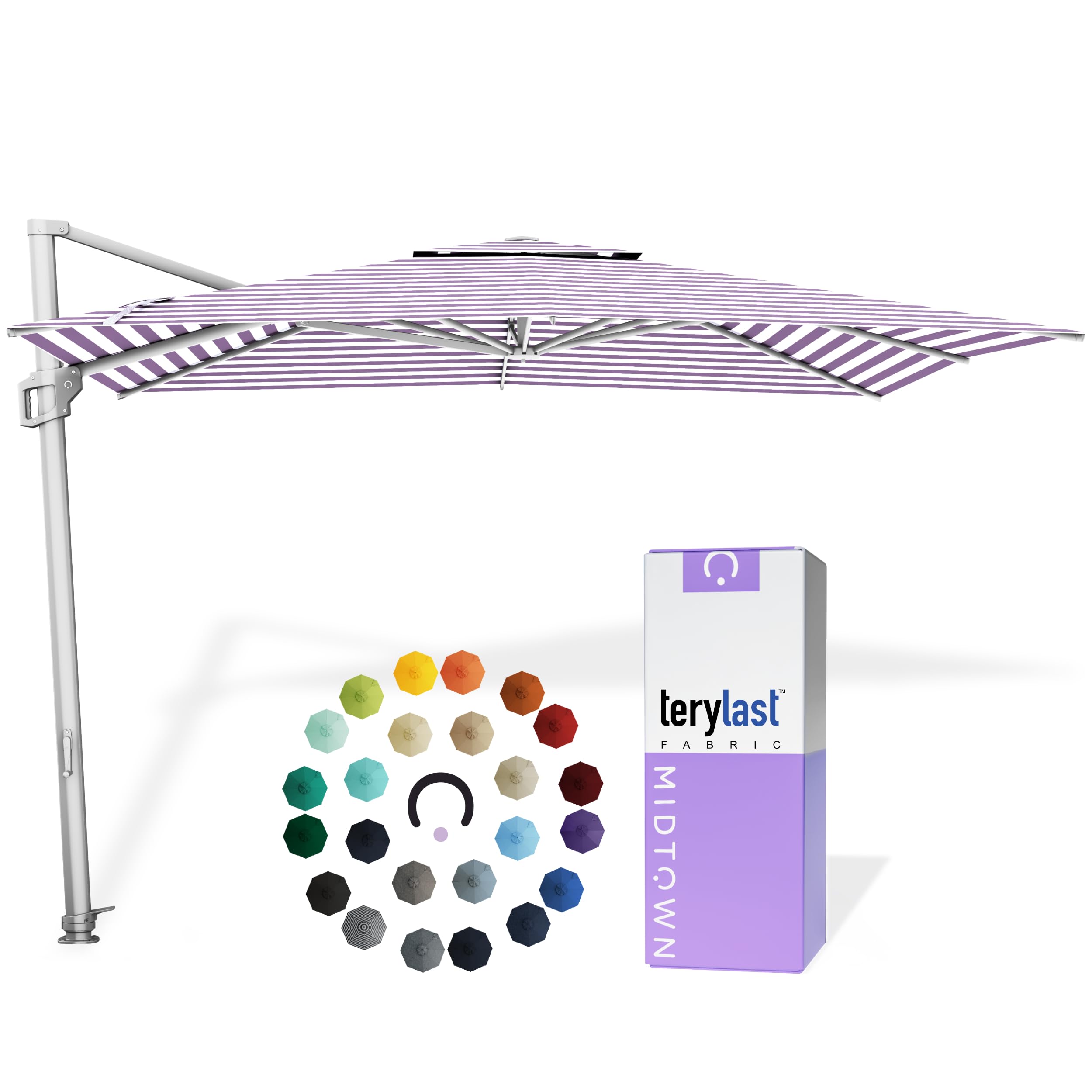 Midtown Umbrellas Grande Square - 9 x 9 Ft Cantilever Umbrella