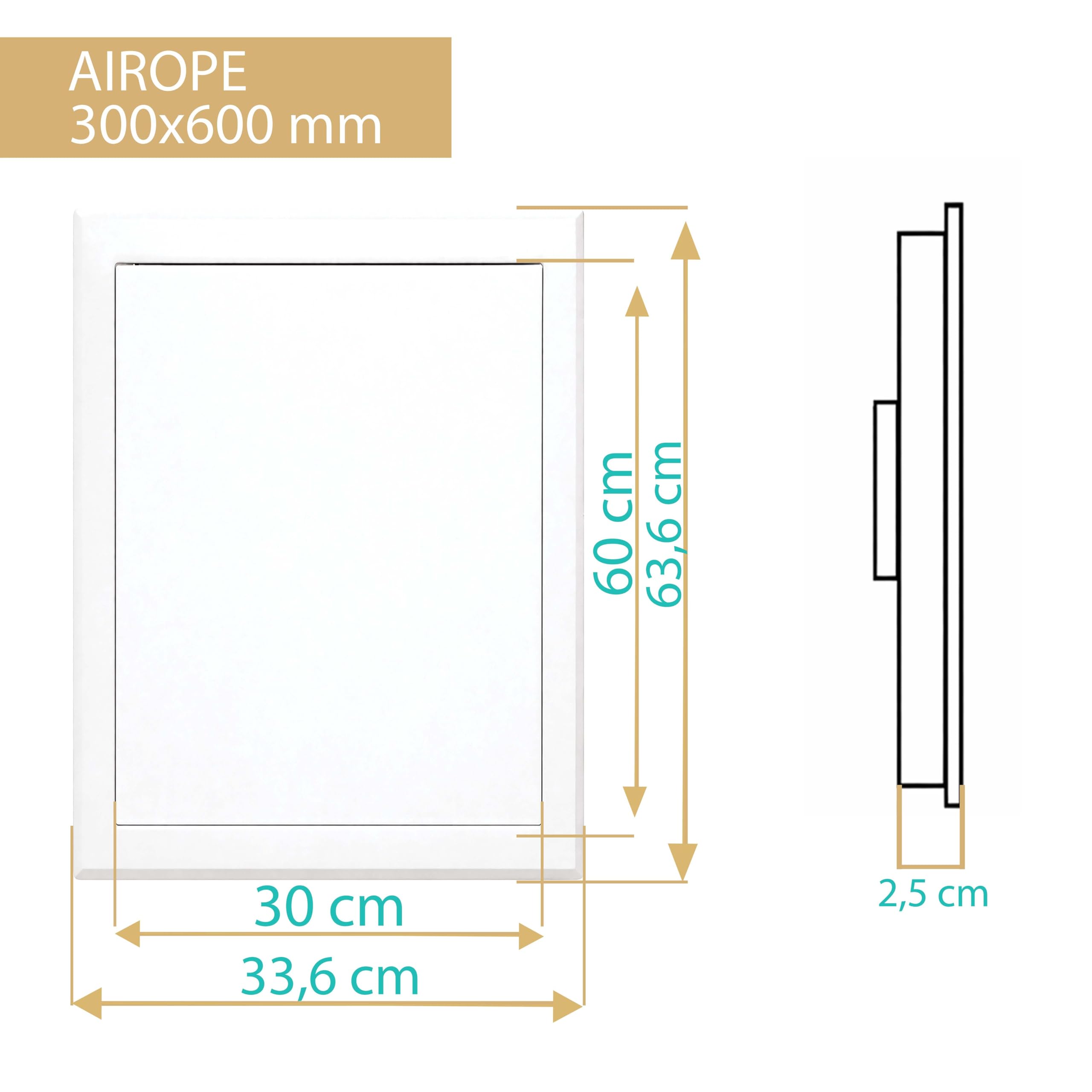 300x600 mm Trappe de Visite en Acier Blanc, Fermeture à Loquet Sécurisé, Spéciale Plafond et Mur, Ouverture Gauche/Droite, Panneau d’Accès Compteur d’Eau, Baignoire, Tuyaux - 3