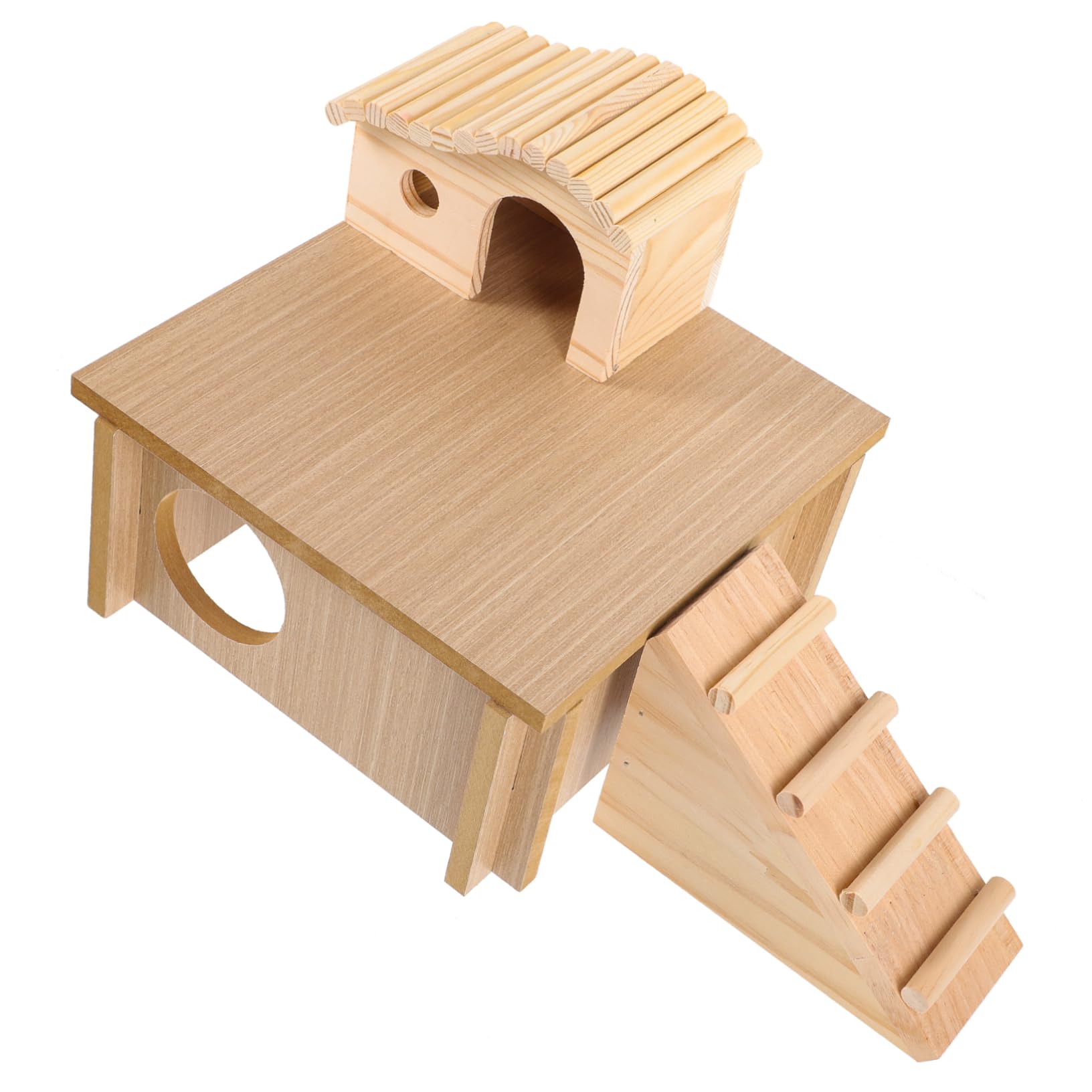 Sosoport Hamsterbrücke Hamsterhaus mit Leiter Versteck und Ruheplattform für Hamster und Chinchilla im Käfig
