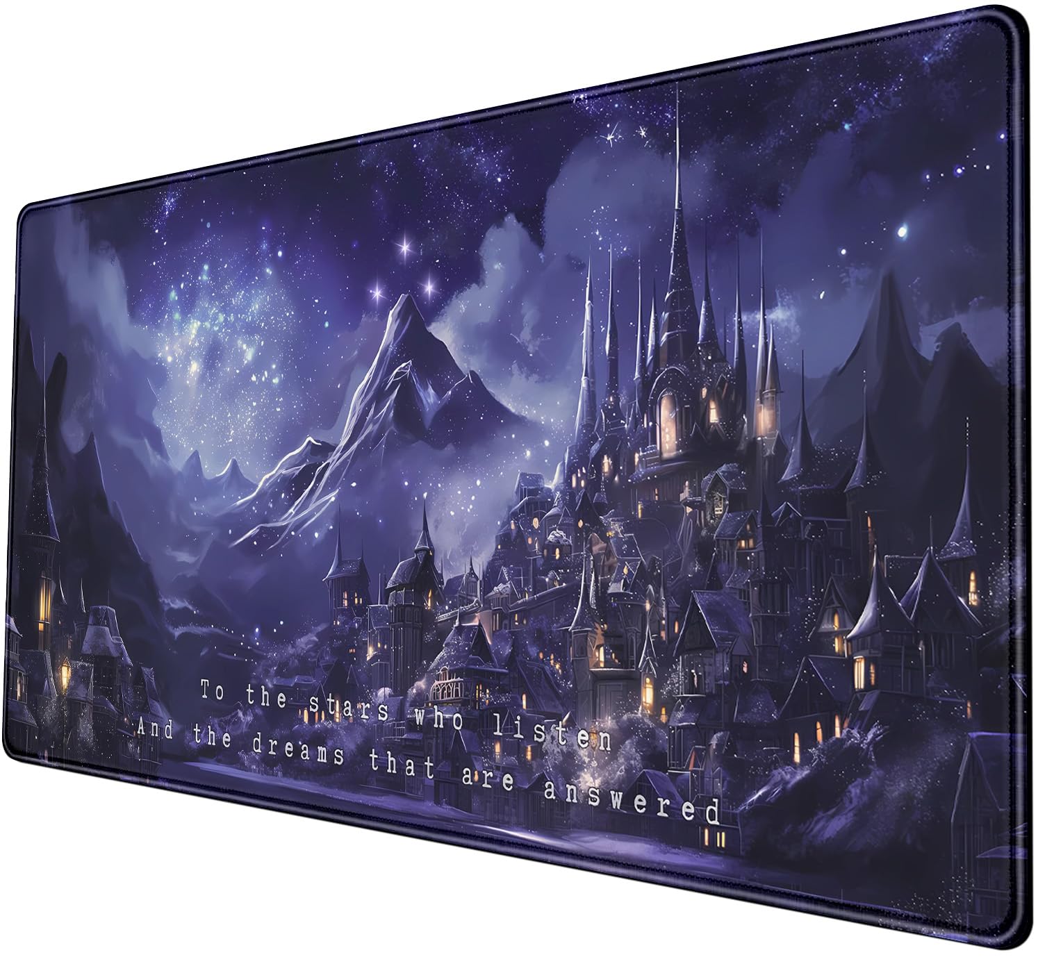 Nasdalgias Purple Velaris Desk Mat Acotar Desk Mat Night Castle Fantasy Mouse Pad Large for Desk Computer Laptop Aesthetic Desk Pad Keyboard Pad 31.5 x 15.7 in for Office Desk Decor