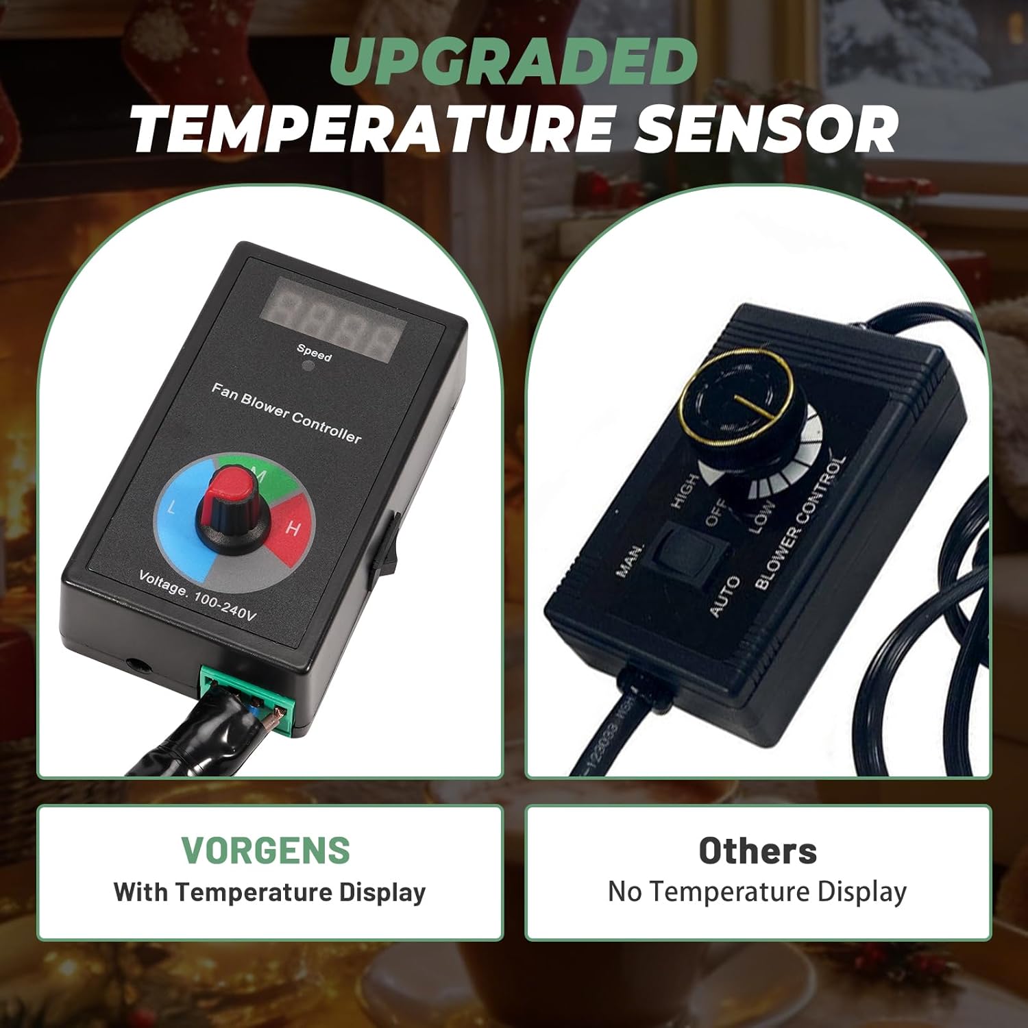 Fireplace Blower Kit BK-ACC, Fit for Quadra-Fire & Heatilator Wood Stove Blower Fan - Replaces 831-1701/831-1700 Fireplace Blower Fan Assembly w/Housing, Rheostat & Temperature Sensor