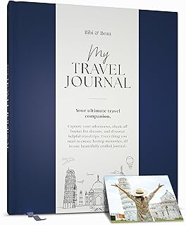 Travel Planner & Holiday Journal for 16 Trips – Navy Adventure Scrapbook...