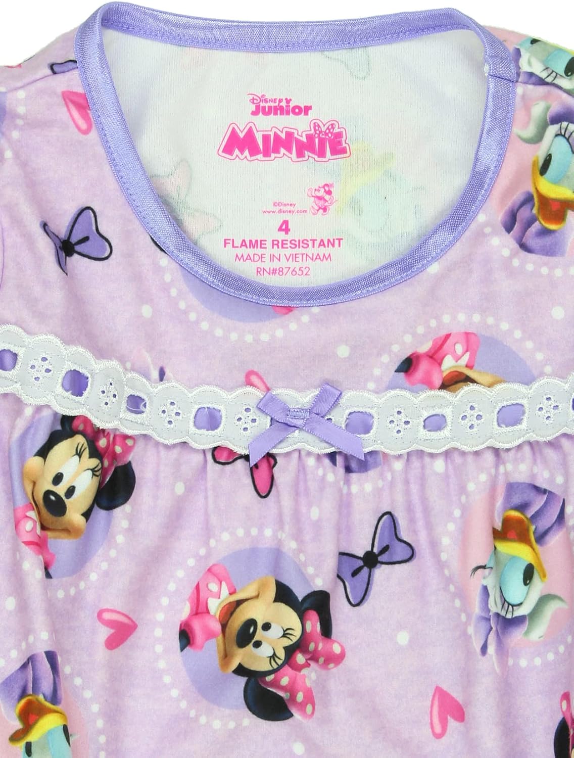 Disney Minnie Mouse Toddler Girls Granny Gown Nightgown - Image 5