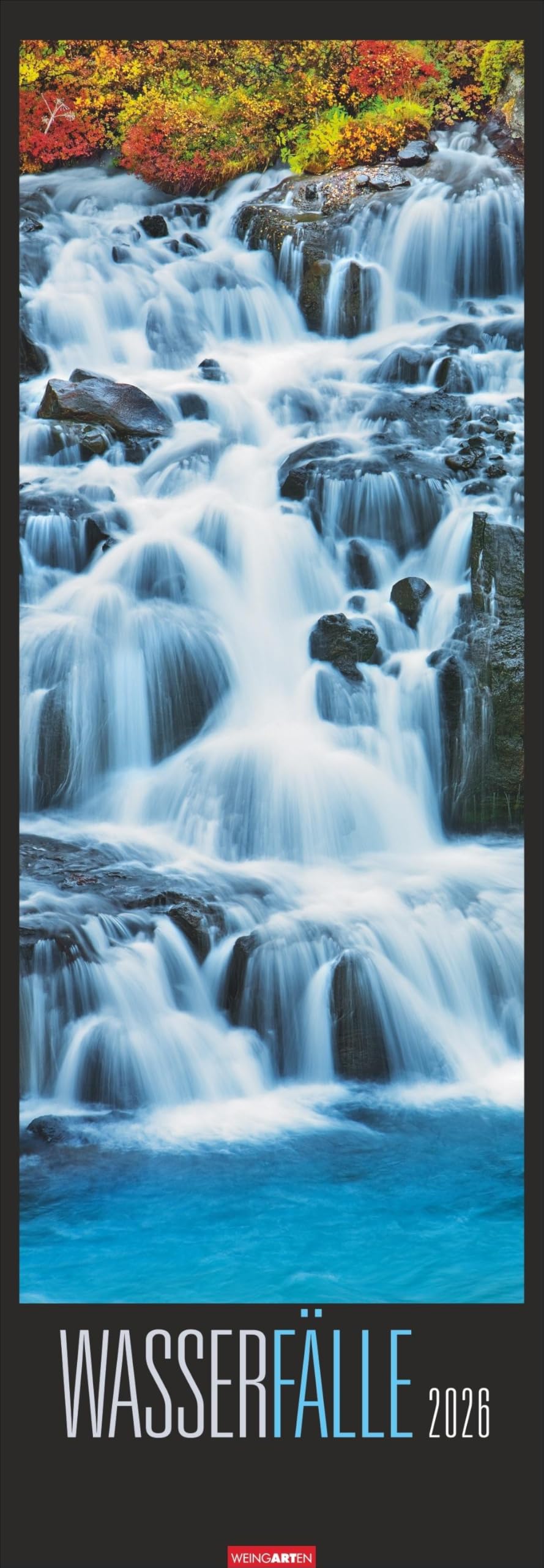Wasserfälle Kalender 2026: XXL Hochformat mit spektakulären Wasserfällen, fotografiert von international ausgezeichneten Fotografen. Länglicher Kalender mit traumhaften Naturfotos. 34x98 cm Hochformat
