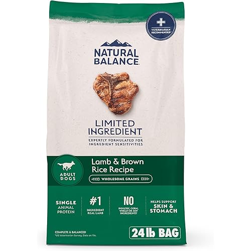 Natural Balance Limited Ingredient Adult Dry Dog Food with Healthy Grains, Lamb & Brown Rice Recipe, 24 Pound (Pack of 1)
