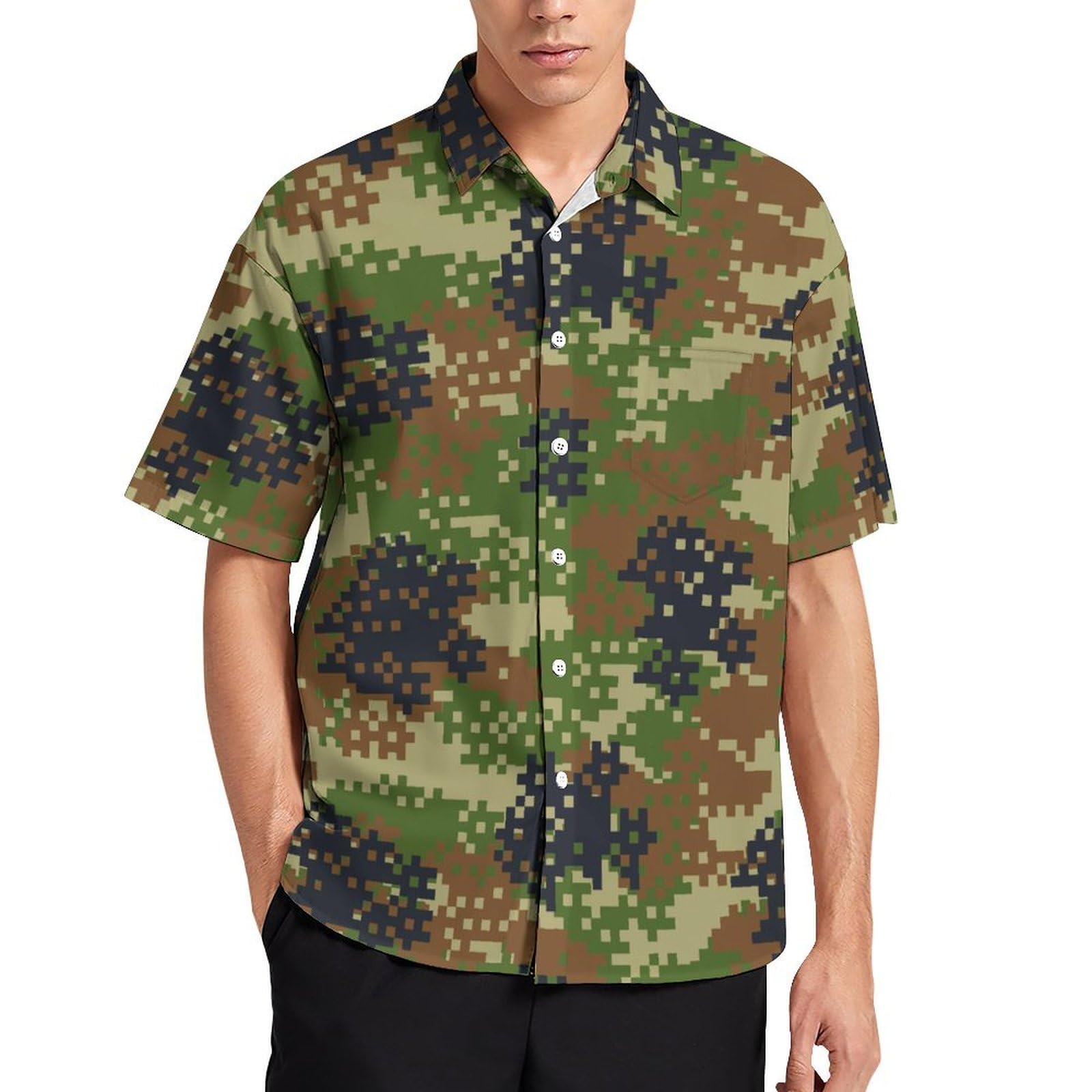 Amazon.co.jp: シャツ メンズ 半袖 迷彩 カモフラ柄 夏服 上着