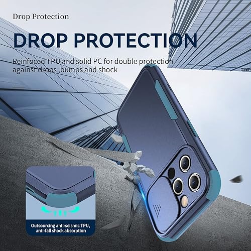 Miniatura 4 de Funda de protección resistente para iPhone 13 Pro con protector de pantalla deslizante para cámara, funda de carga inalámbrica compatible con Apple