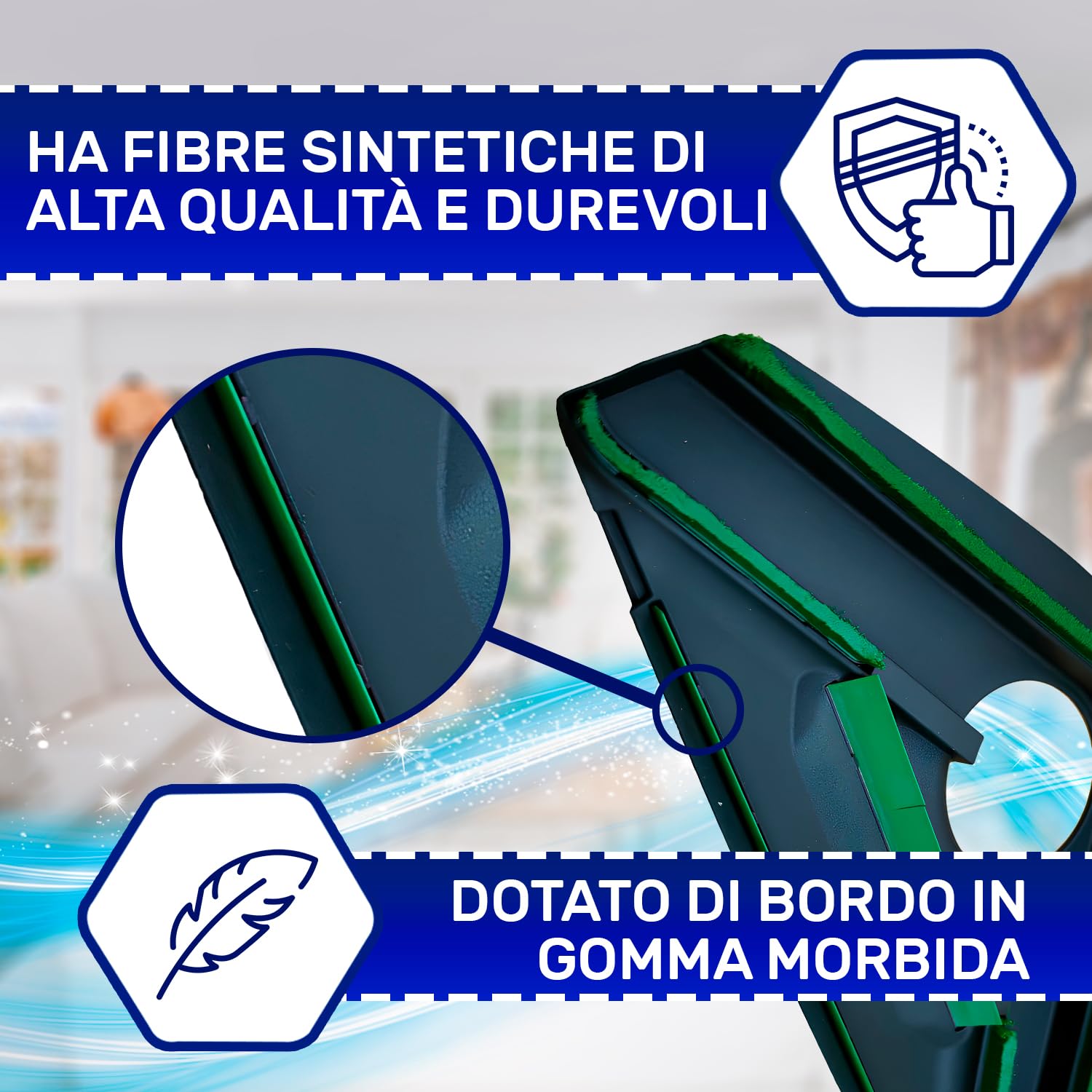 MONTERAL Sottospazzola con Bordo in Gomma e Setole per Modelli HD60 HD65 per Aspirapolvere con Codice Originale 58072 per Vorwerk Folletto VK200 VK220S - Garanzia di 10 Anni