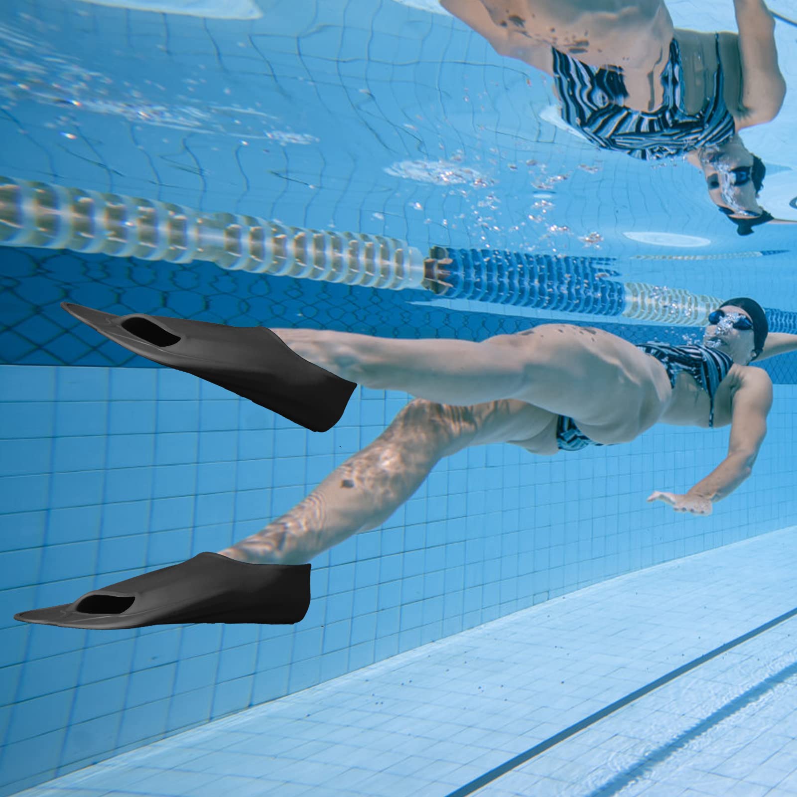 Aletas de natación, aletas cortas de silicona, aletas de natación con bolsa de malla para natación, niños, adultos, hombres y mujeres