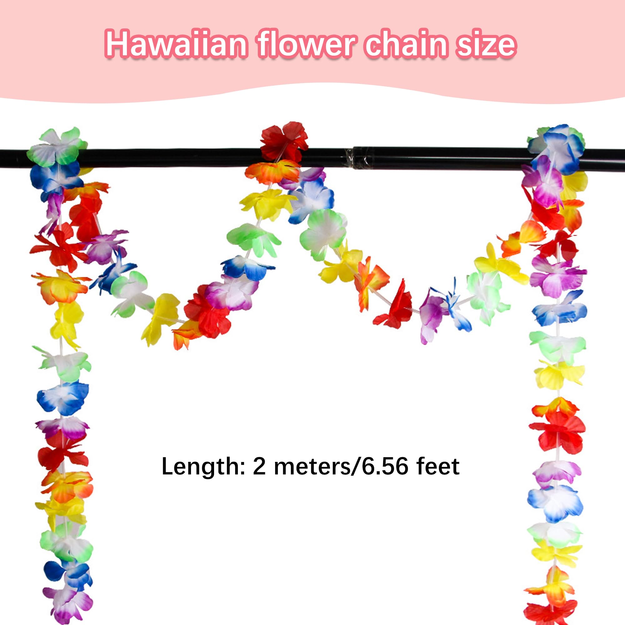 Guirlande Fleurs Hibiscus Hawaïenne - 6 Mètres - Déco Tropicale Pour Fête Plage, Luau, Anniversaire Ou Mariage