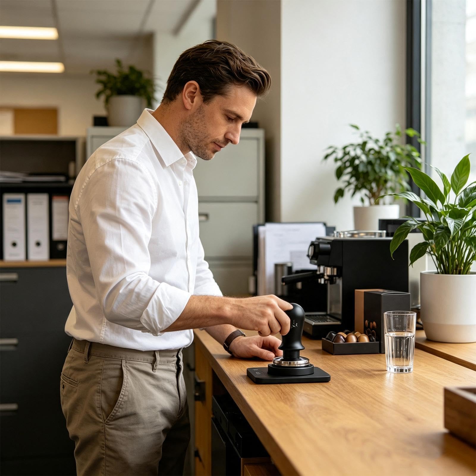 Genérico Tamper Espresso Herramientas Ajustables para Prensar Café de 53 mm