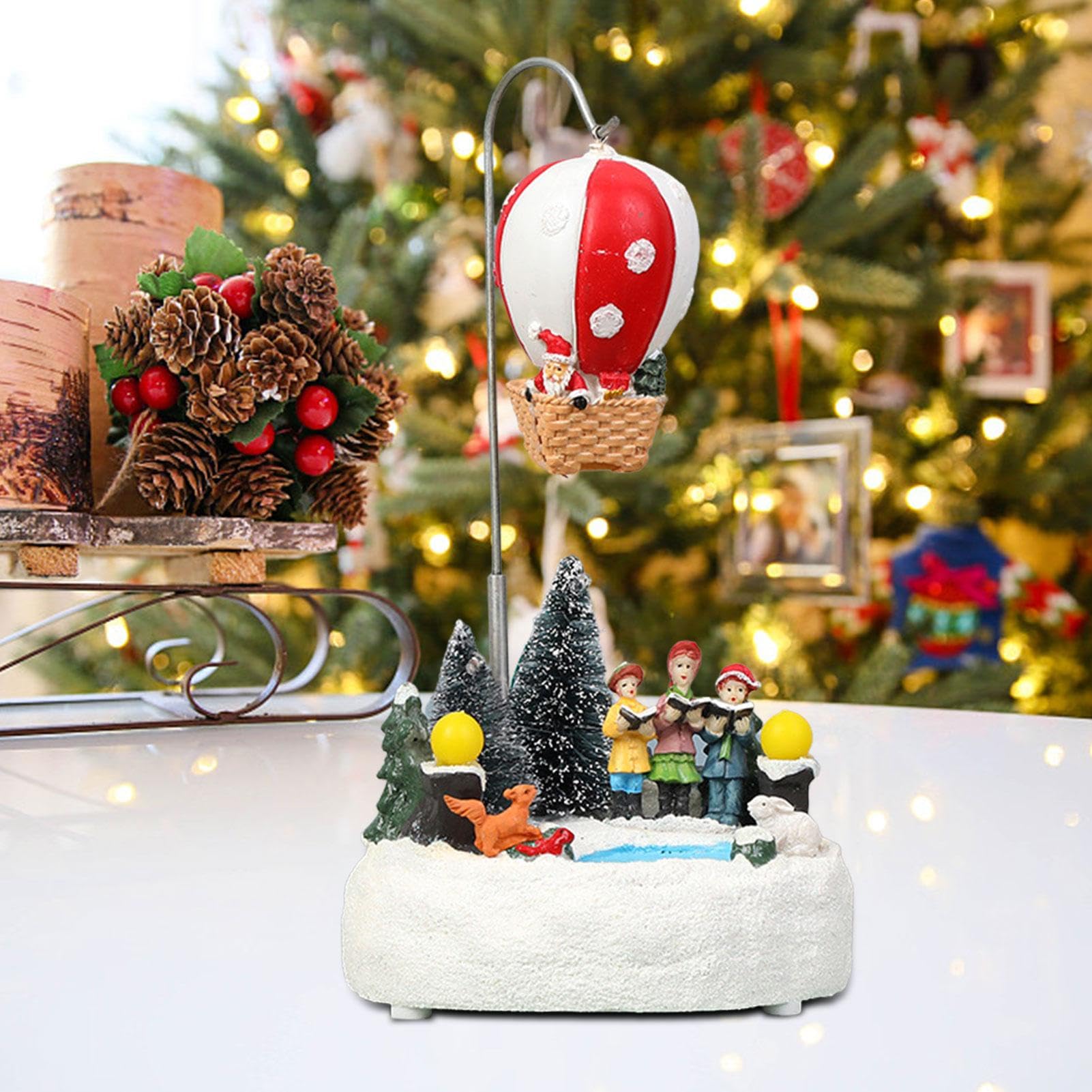 Casa de pueblo de Navidad - Decoración navideña luminosa clásica, escena de pueblo de vacaciones en miniatura | Pantalla de mesa LED, país de las maravillas de invierno con pilas, cómoda decoración