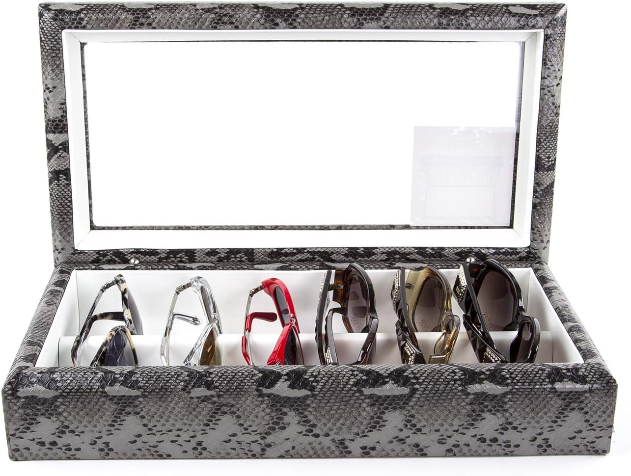 OYOBox Maxi Luxury Eyewear Organizer, Wood Box for Glasses + Sunglasses, Exotic Print Collection