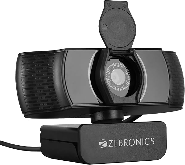 ZEBRONICS Pure Plus 4K Webcam, 3840 x 2160 (4K UHD), 30 FPS, Auto (Focus + White Balance + Brightness Correction), Built-in Microphone, P...