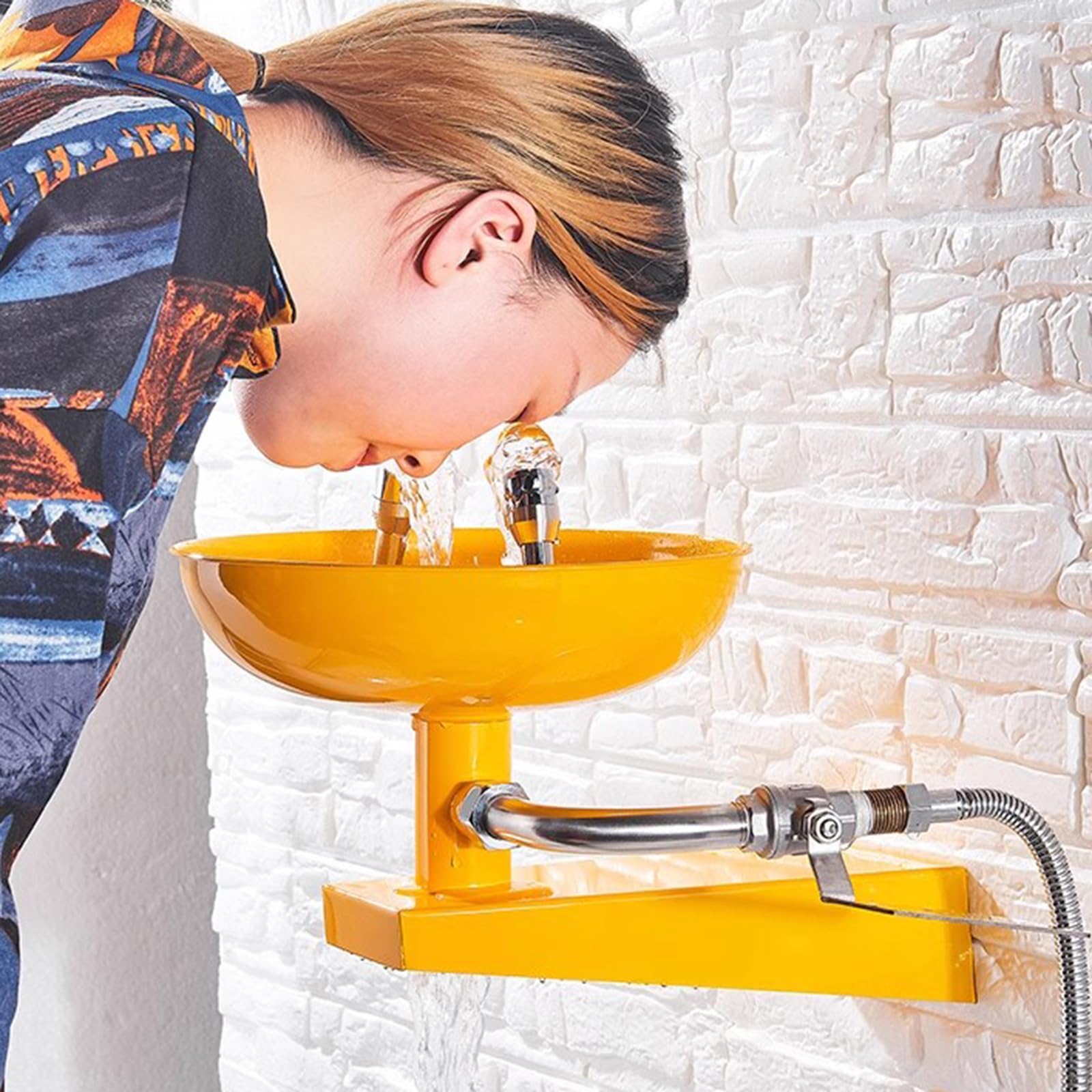 Lavaojos de Pared con Revestimiento, lavaojos de Emergencia con Letrero, estación de Lavado de Ojos de Seguridad, Kit de Primeros Auxilios para Lavado de Ojos, Acero Inoxidable 304