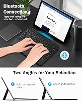 MoKo Bluetooth Billentyűzet Tok Surface Go 4/3/2/2018 Modellekhez, 7 Színű LED Háttérvilágítás, Érintőpaddal, Újratölthető Akkumulátor, Feke 7
