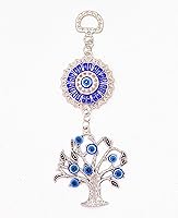 Vista 13 de LUCKBOOSTIUM Door Charm Evil Eye Keychain for Protection - Evil Eye Car Hanging Ornament and Rear View Mirror Accessories Azul