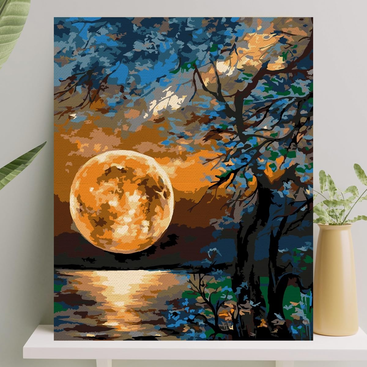 Palmiye Hobi Sanat Sayılarla Boyama Tuval Seti Fırça Boya Dahil (Çıtalı) 40x50 CM - Yakamoz