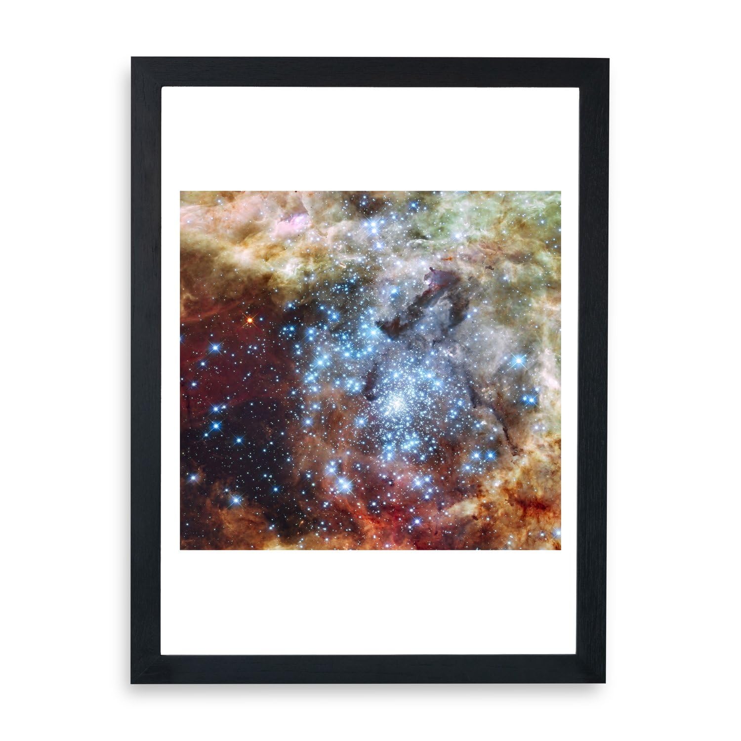 Hubble Télescope affiche encadrée montres sur un parcours de collision grand format
