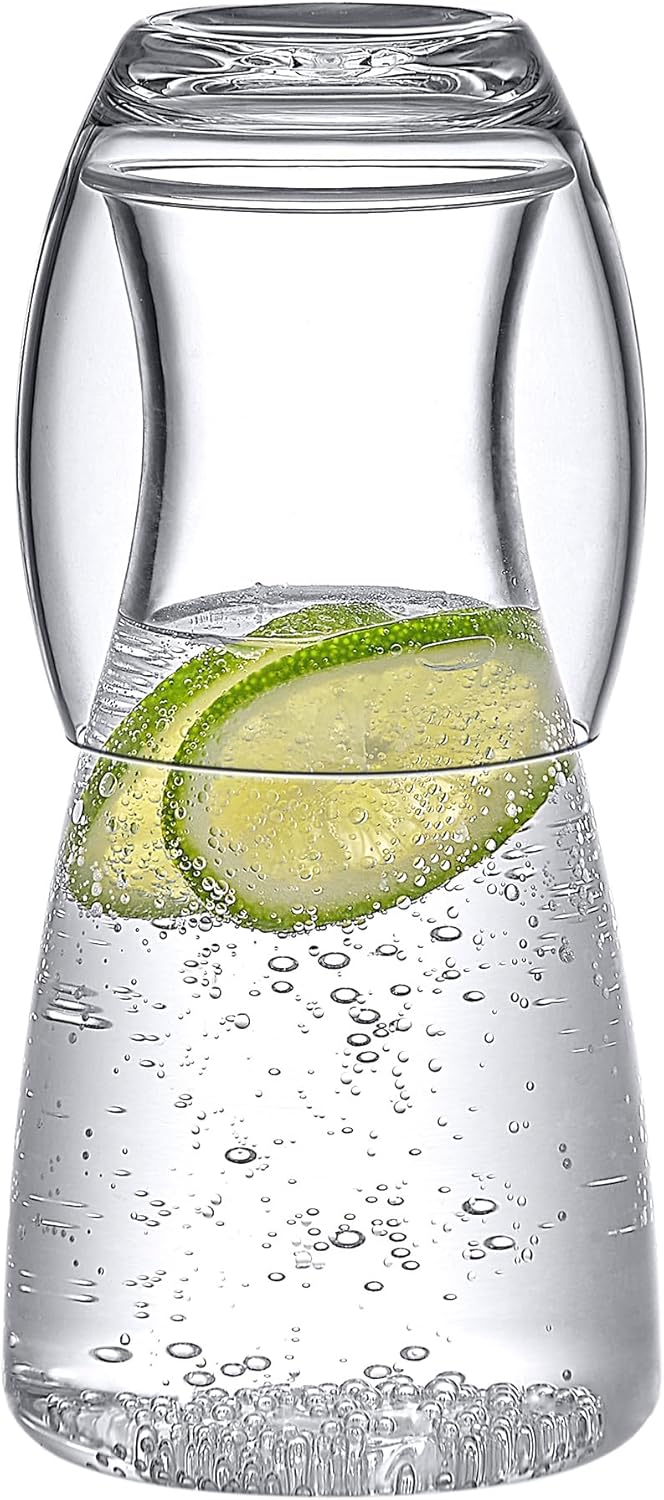 Amazing Abby - Vespera - Acrylic Bedside Carafe Set, Plastic Water Carafe with Dual-Use Tumbler/Lid, Easy-Access for The Night, Shatter-Proof, BPA-Free, Great for Bedroom, Bathroom, Kitchen, and More