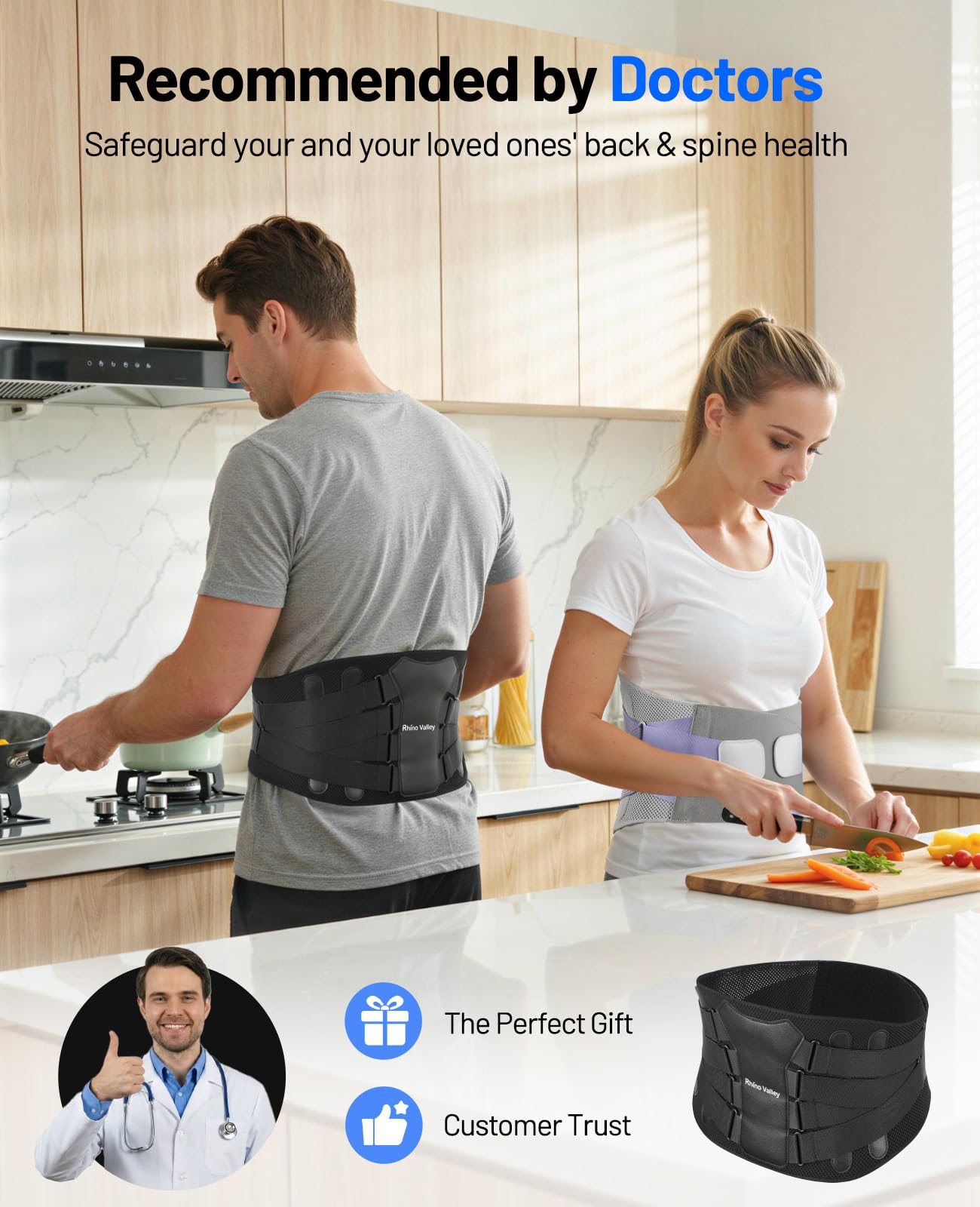 Ceinture Lombaire pour Homme, Ceinture de Soutien pour Soulager les Douleurs Lombaires, Ceinture Lombaire Réglable avec Coussin Lombaire, Ceinture Ergonomique Respirante pour Soulagement Immédiat, XL