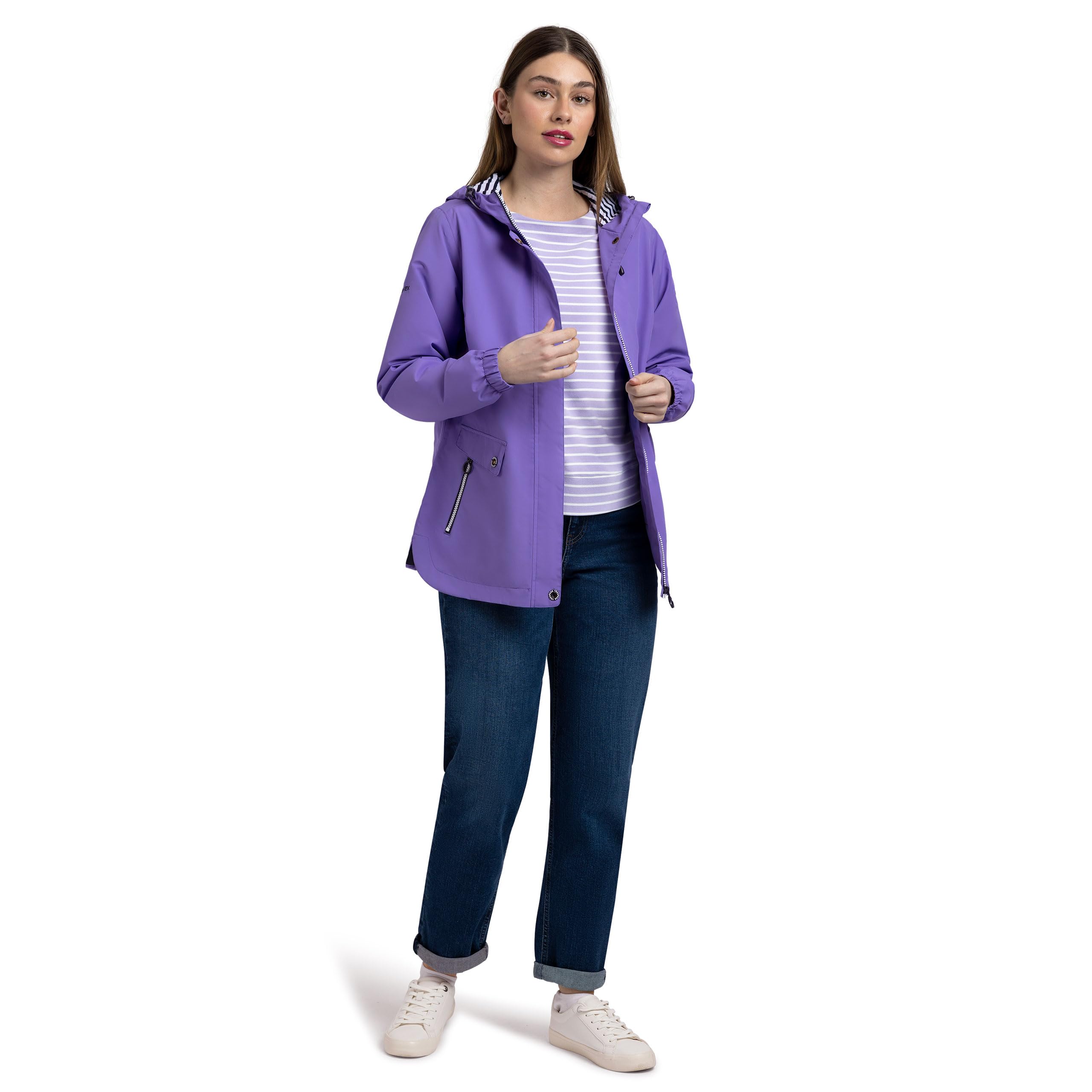 Trespass Women's Purple Waterproof Jacket With Hood Flourish