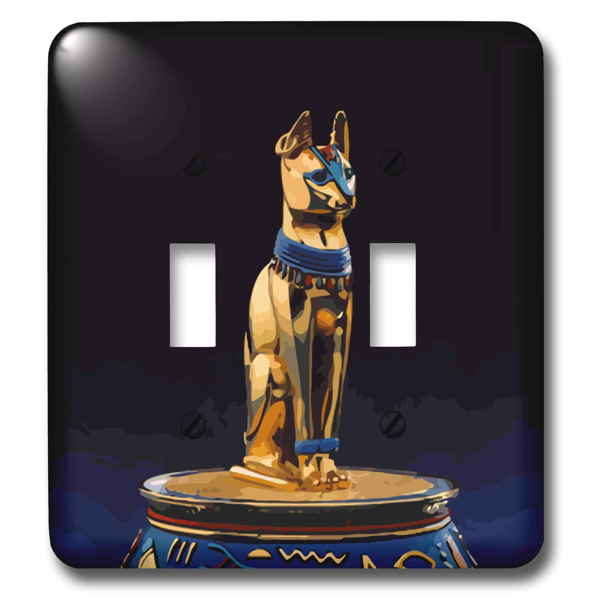 Interrupteur double Bastet Cat pour remplacer une plaque murale blanche jaunie
