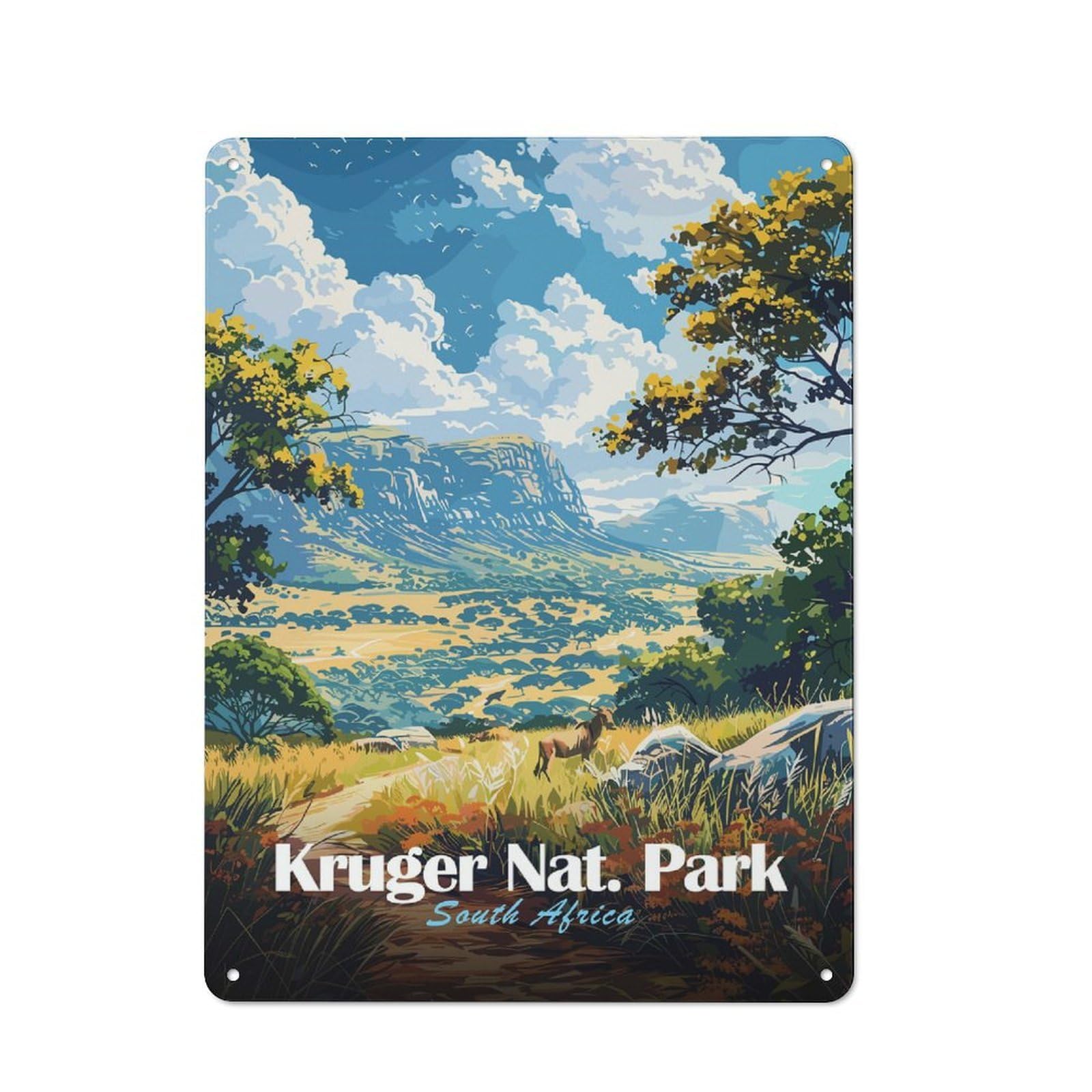 Junmoney Style-7 Kruger National Park, South Africa Decorative Tin Sign 40X30cm, Rustic Rustic Kitchen Decor For Kitchen, Cottage, Porch Or Garden Room