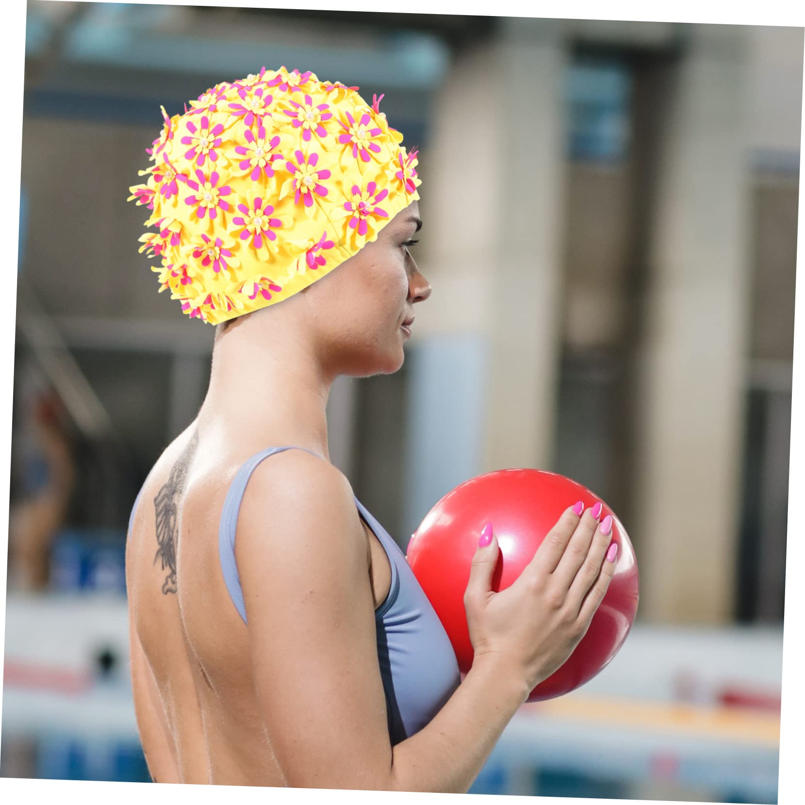BESPORTBLE Gorro De Baño Adulto De Las Mujeres Baños Gorro De Baño para Gorro De Baño De Pelo Piscina Divertidos Gorros De Baño Gorro De Baño Mujer Gorro De Ducha Women Brocado