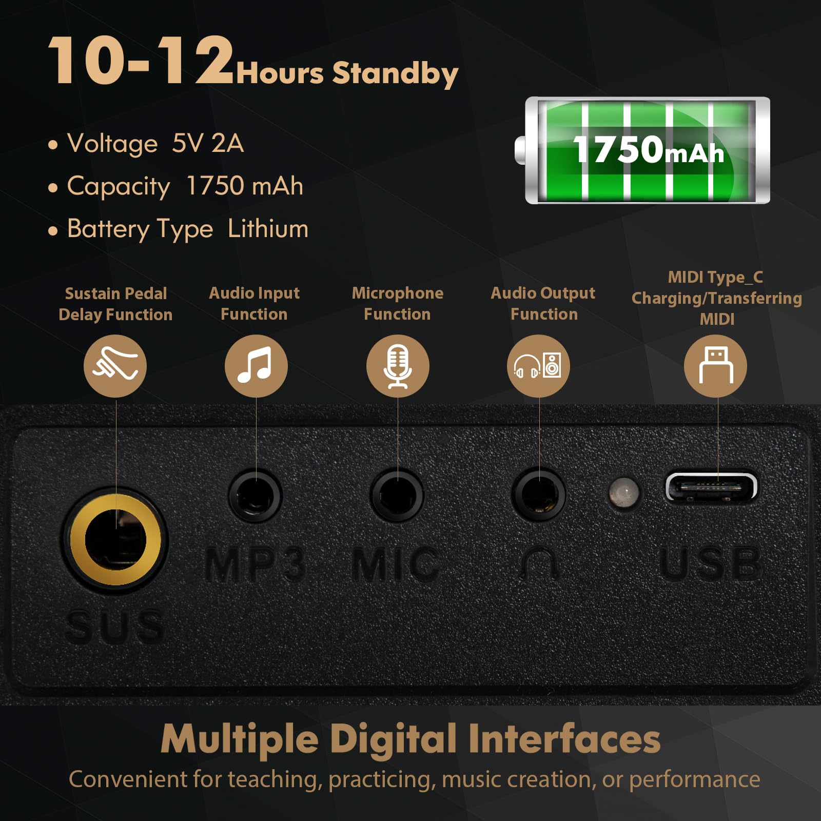 KOMFOTTEU Piano Numérique 88 Touches, USB/Bluetooth, Sac de Rangemen