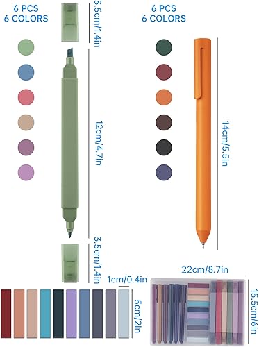 Miniatura 5 de NiArt Kit para tomar notas bíblicas, 6 resaltadores de doble punta, 6 bolígrafos de gel y 200 notas adhesivas, versátil, portátil para estudio