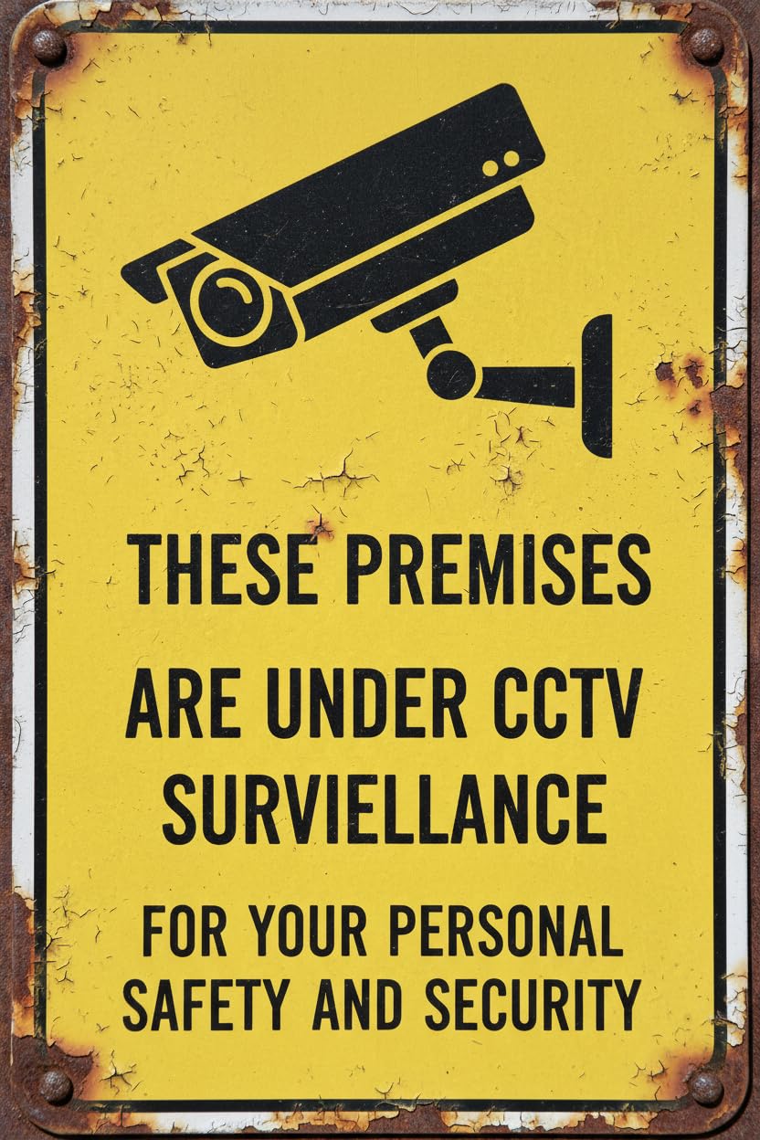 Wall Decor These Premises Are Under Cctv Surveillance. - Security & Property Sign Metal Sign 8x12Inch Clear Signage For S, Fences Vintage Signs Aluminum Plates Printed