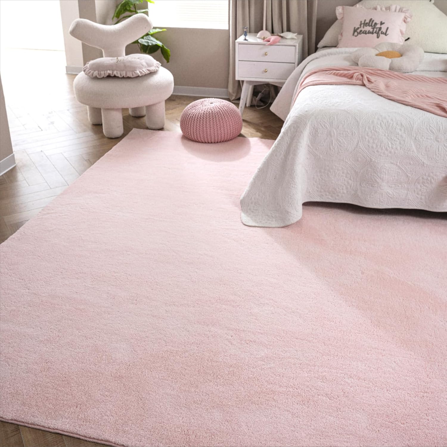 STARUIA Pink Area Rug for Living Room, 8x10 Large Washable