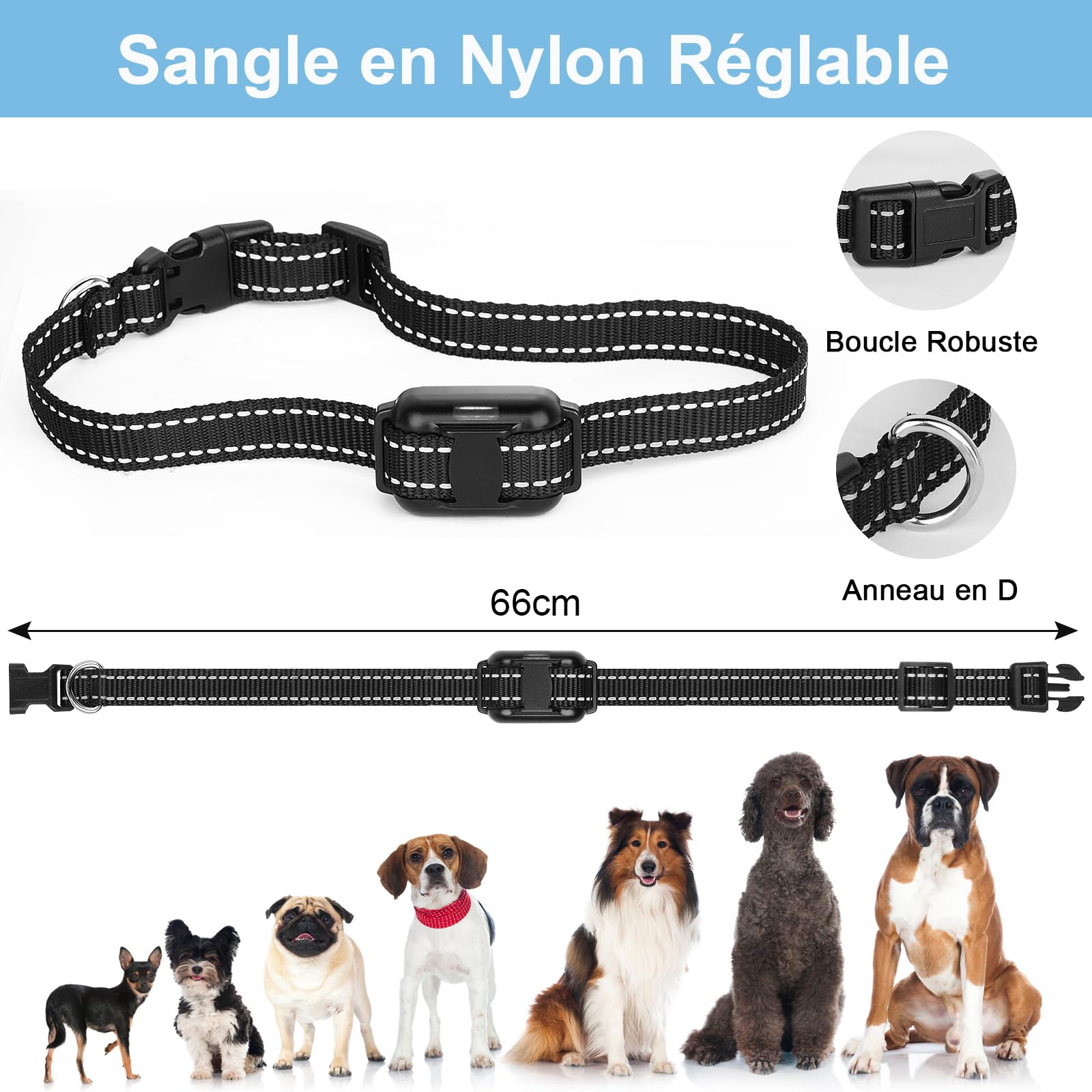 Collier de Dressage pour Chiens, Collier Électrique Chien avec, 4 Mode de Formation Bip Vibration Choc, Portée de 800m avec Verrouillage de Sécurité pour Petit Grand Chien (Noir)