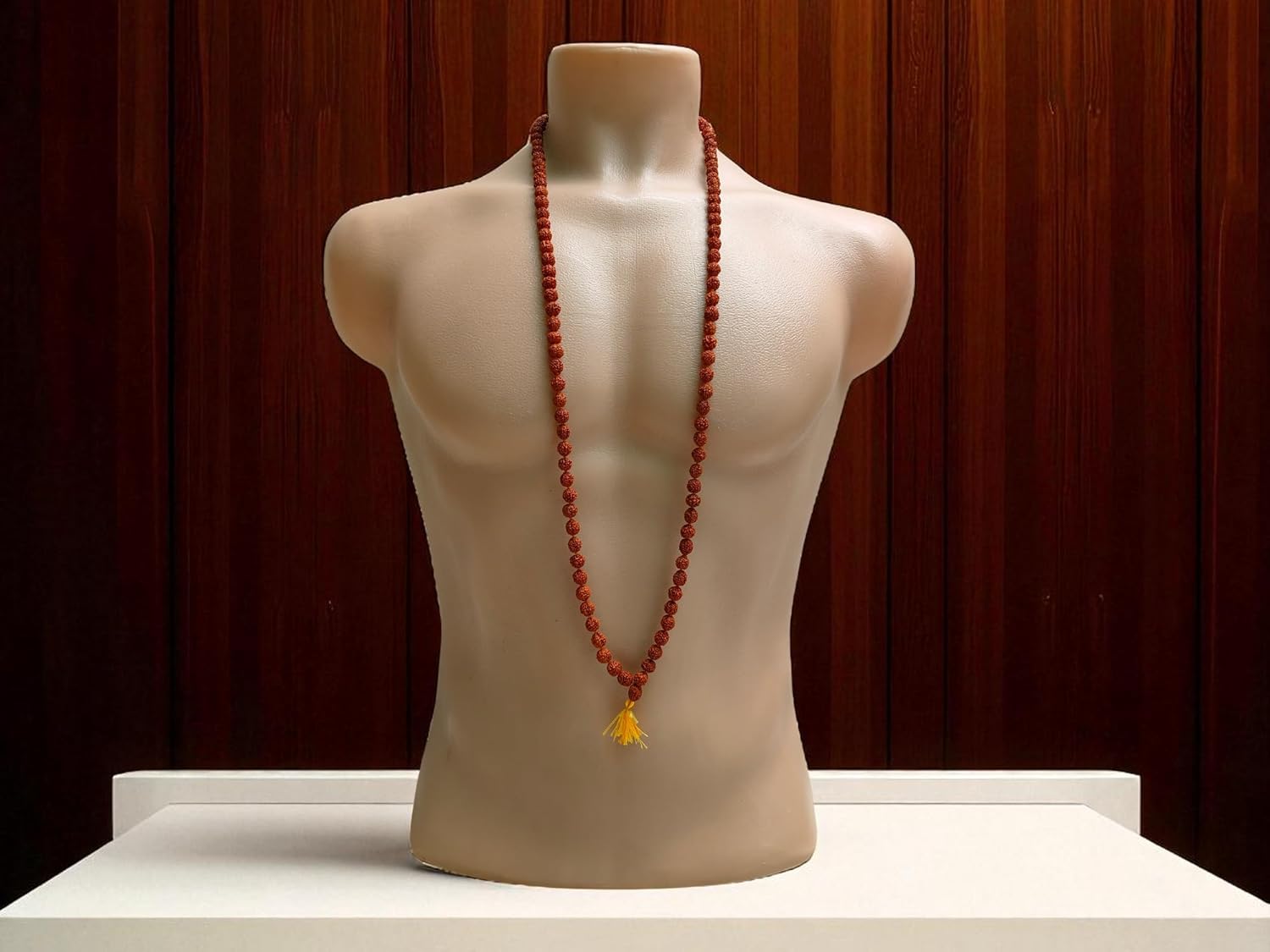 Rudraksha Japa Mala 9mm with Gomukhi Japa Bag – 108+1 Beads, 5 Face (Panchmukhi) Natural Certified Prayer Beads for Meditation, Puja, Yoga, Spiritual Healing – 2-Piece Combo Set