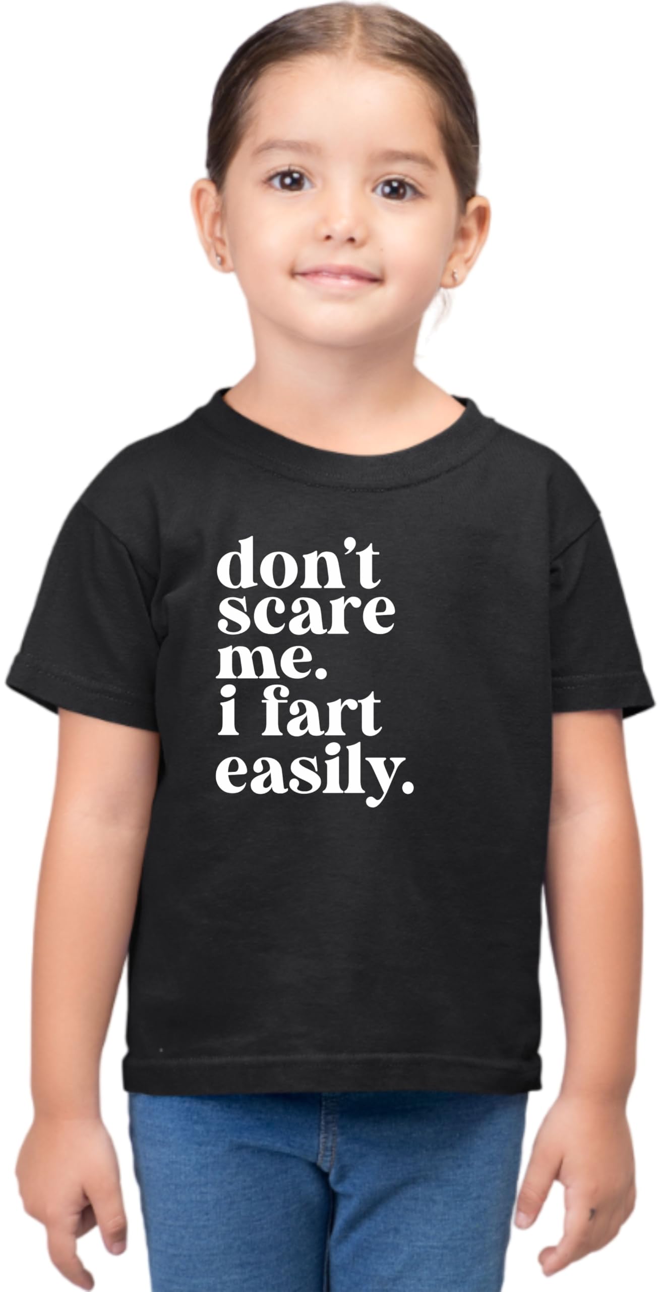 4T Black Toddler Don't Scare Me I Fart Easily Funny Toddler T-Shirt