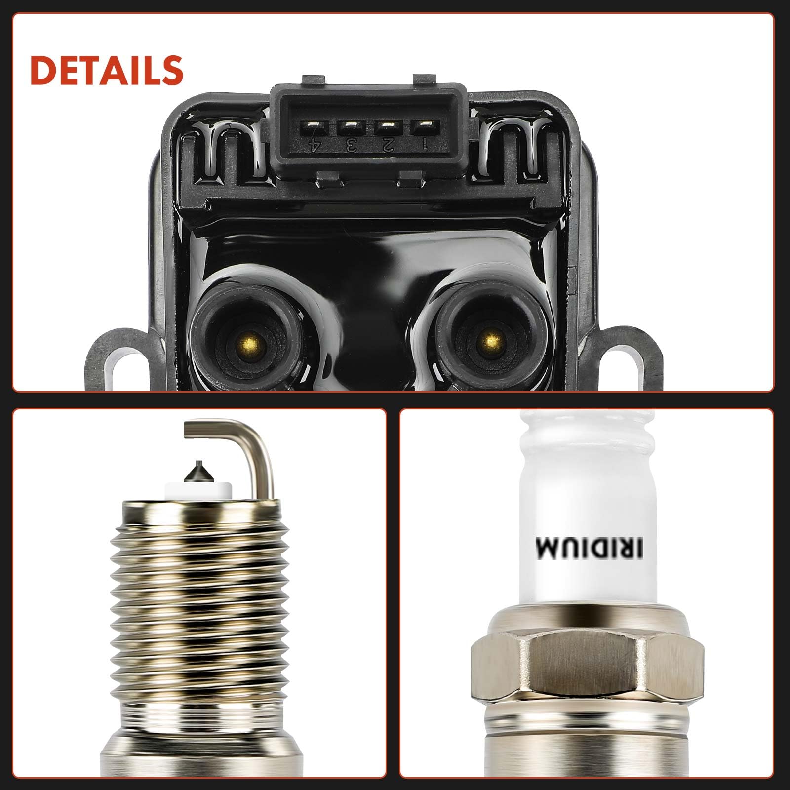 Frankberg 1 bobina di accensione + 4 candele benzina 7700872834 | Compatibile con: K.a.n.g.o.o Express FC0/1, Clio II BB CB, K.a.n.g.o.o KC0/1, Laguna II Grandtour KG0/1