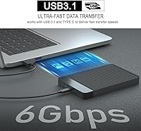Vista 2 de Disco duro externo portátil ultradelgado de 120 GB, USB 3.1 tipo C, HDD, para PC, Mac, portátil, PS4, Xbox One