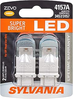SYLVANIA - 4157 ZEVO LED Amber Bulb - Bright LED Bulb, Ideal for Park and Turn Lights (Contains 2 Bulbs) - coolthings.us
