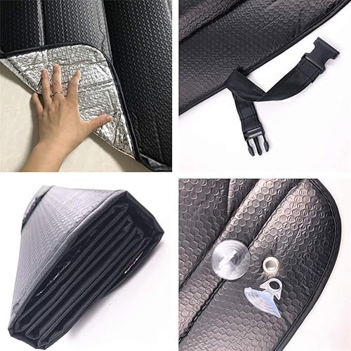 Miniatura 2 de Parasol para automóvil, protector solar, pantalla plegable para ventana delantera, 5 capas gruesas de burbujas para protección UV del parabrisas del