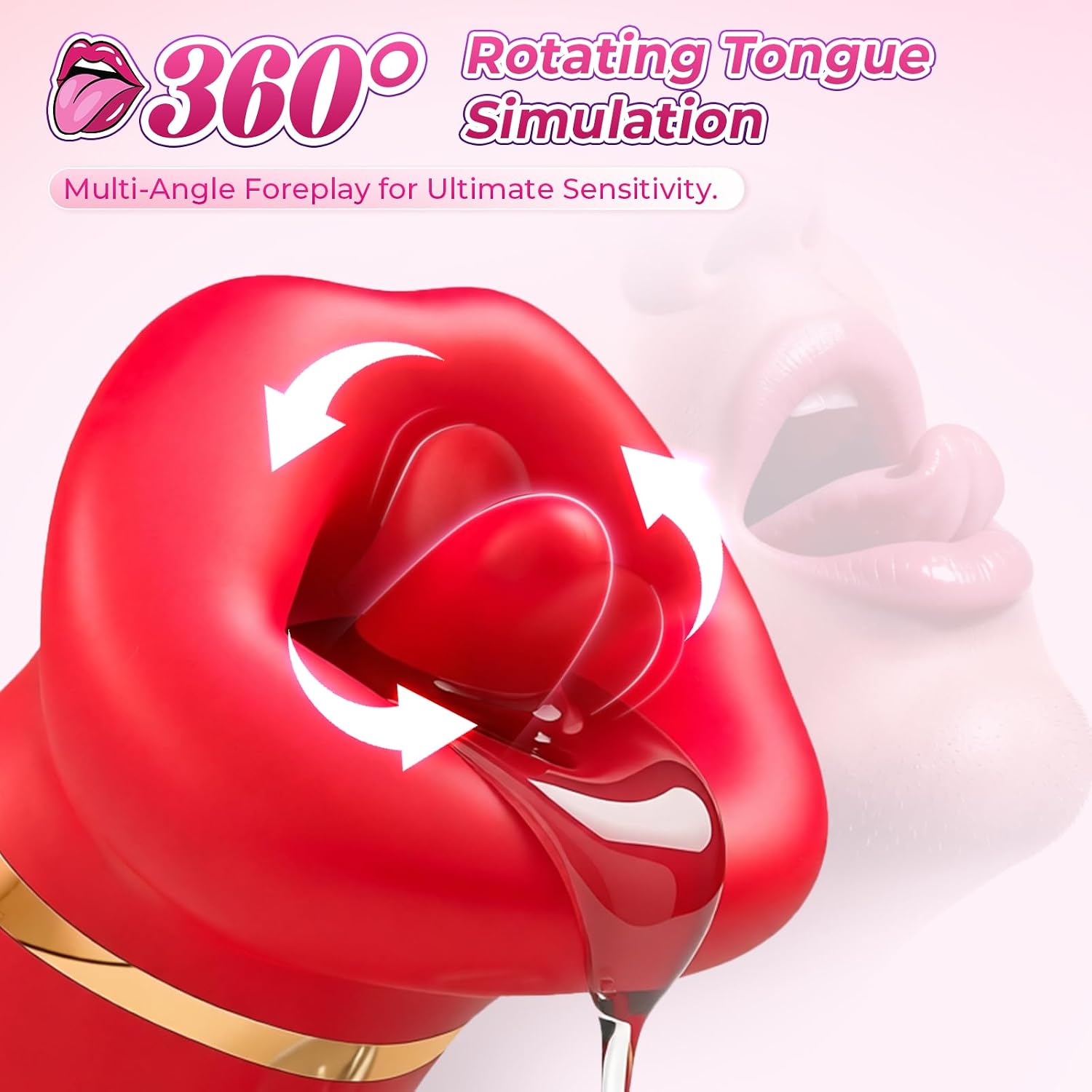 Vibrator Adult Sex Toys for Women - Rose Toy Mouth Sucking Vibrator with 10 Tongue Licking Swinging Modes, G Spot Clitoral Stimulator, Female Couples Sex Toys Anal Clit Nipple Vibrators