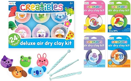 Miniatura 8 de Ooly Arcilla de secado al aire para niños, arcilla de modelado de 12 colores con 3 herramientas de modelado, regalos de masa de juego para niños,