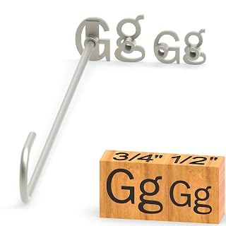 4Pcs Mini 1/2" & 3/4" Branding Irons, Alphabet Custom Wood Branding Iron Personalized for Wood Working, Leather Hats, Felt, Cowhide, BBQ & Bread Logo, Steak Branding Iron for Food (G g)