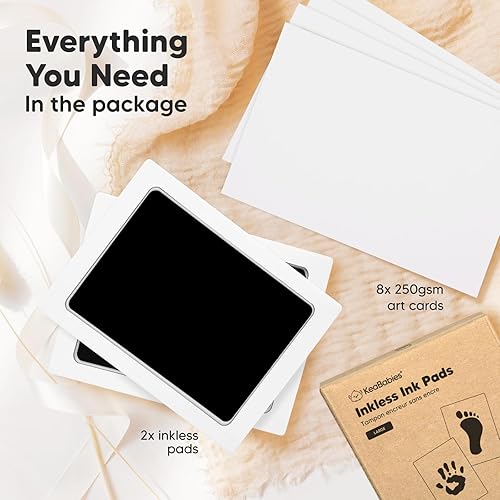 Miniatura 116 de Kit de 4 manos y huellas de bebé sin tinta, almohadilla de tinta sin desorden para recuerdo de recién nacidos, kit de huellas de nariz de perro